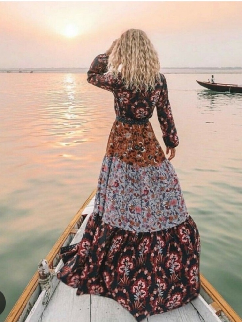 Tigerlily Boho Floral Tiered Maxi Dress, Size AU10/US6